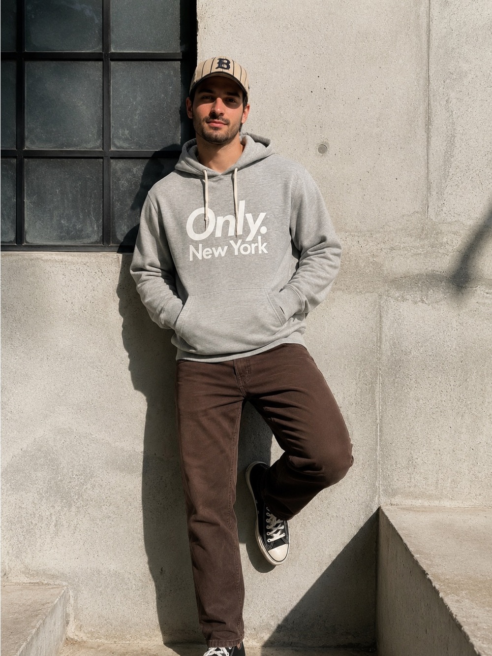 RARE Only New York Boutique street wear  Light Gray Logo Pullover Hoodie
